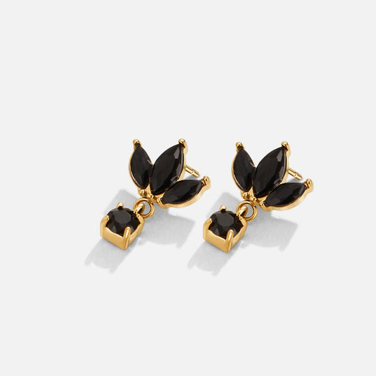 Boucles d'oreilles Amara Black Crystal Bloom