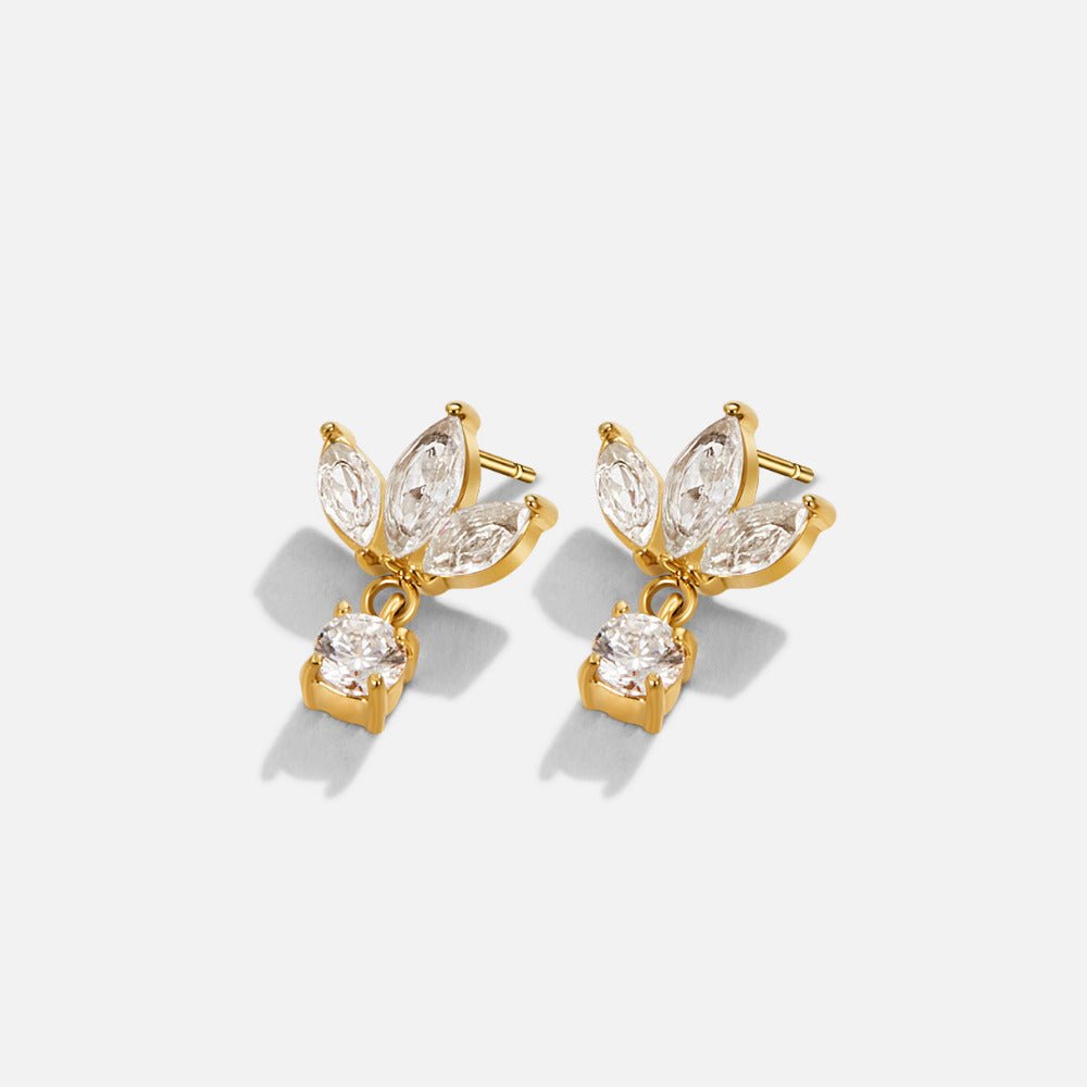 Boucles d'oreilles Amara White Crystal Bloom