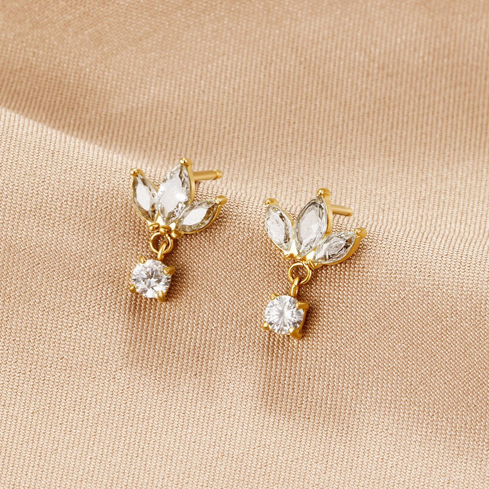 Boucles d'oreilles Amara White Crystal Bloom