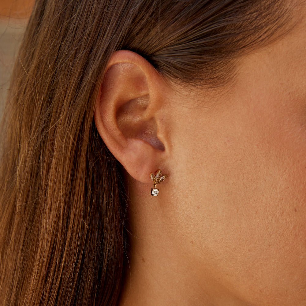 Boucles d'oreilles Amara White Crystal Bloom