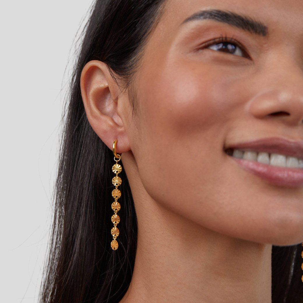 Boucles d'oreilles en disque en or 18K Amari