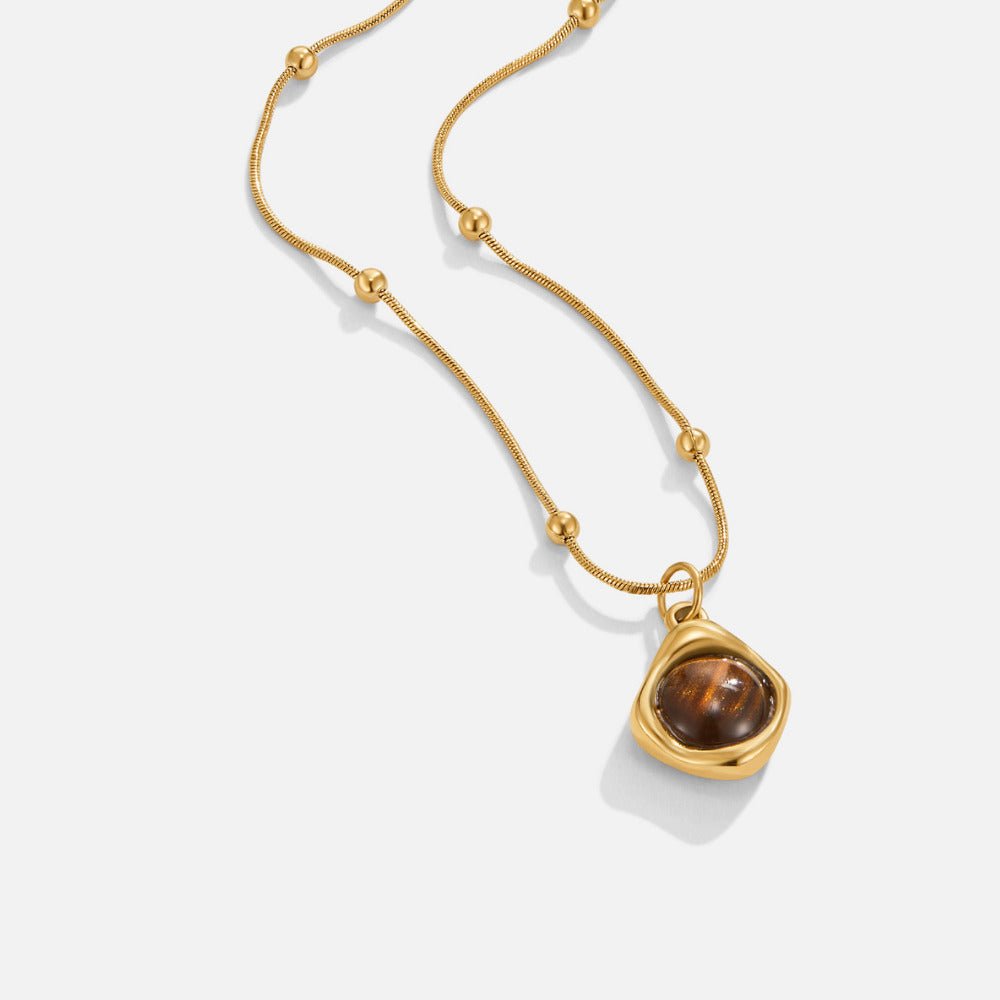 Collier Pendentif en Pierre Ambre