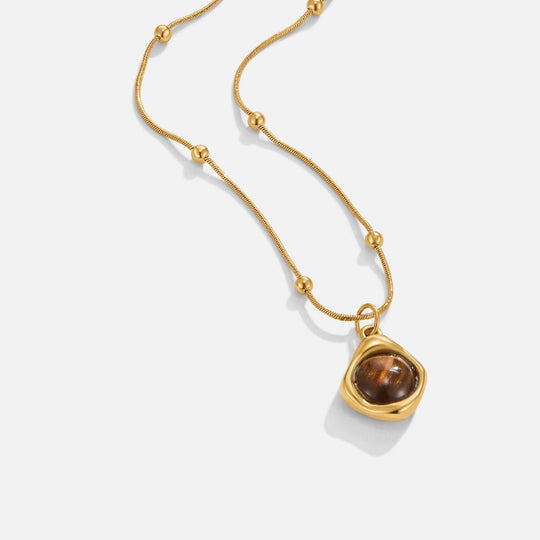 Collier Pendentif en Pierre Ambre