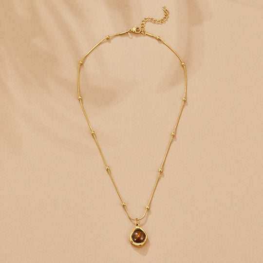 Collier Pendentif en Pierre Ambre