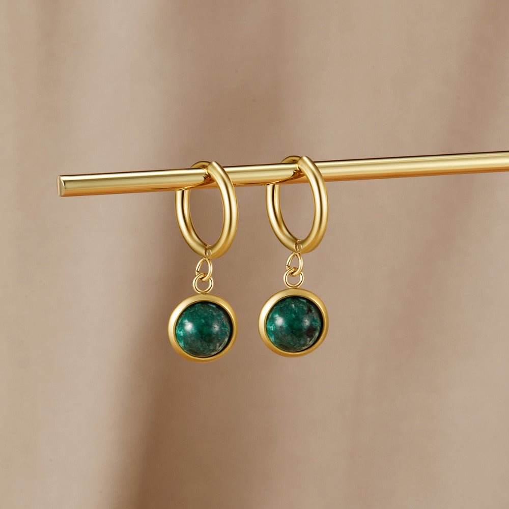 Boucles d'oreilles en pierre verte Amelia