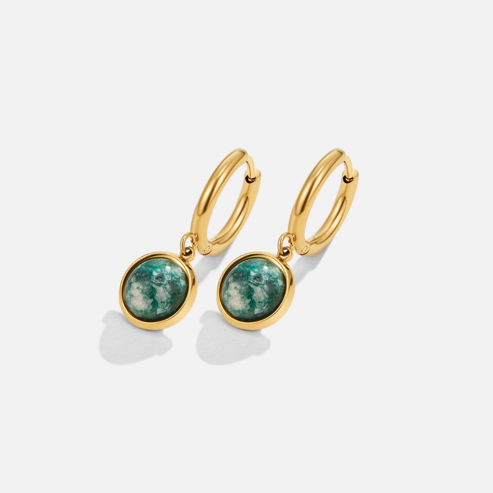 Boucles d'oreilles en pierre verte Amelia