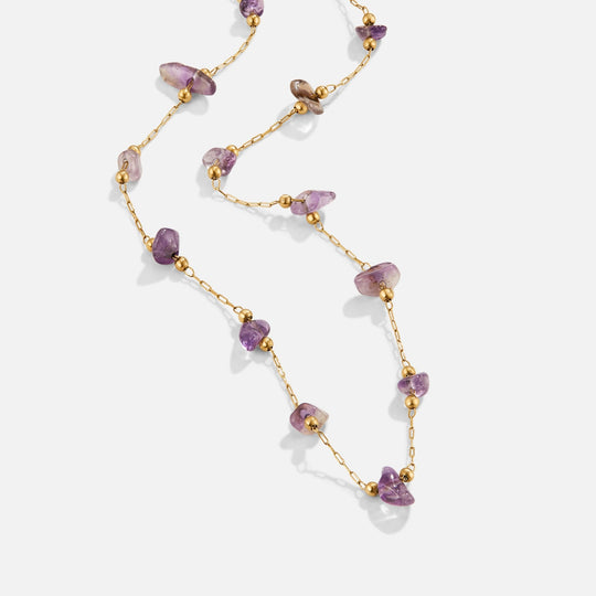 Collier en perles de cristal d'améthyste