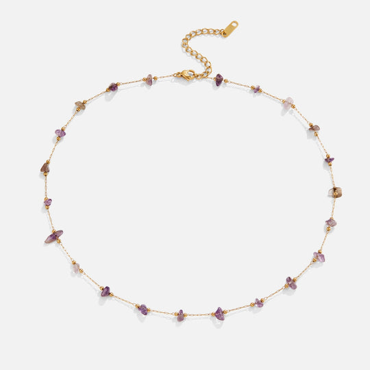 Collier en perles de cristal d'améthyste