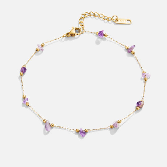 Bracelet de cheville en améthyste