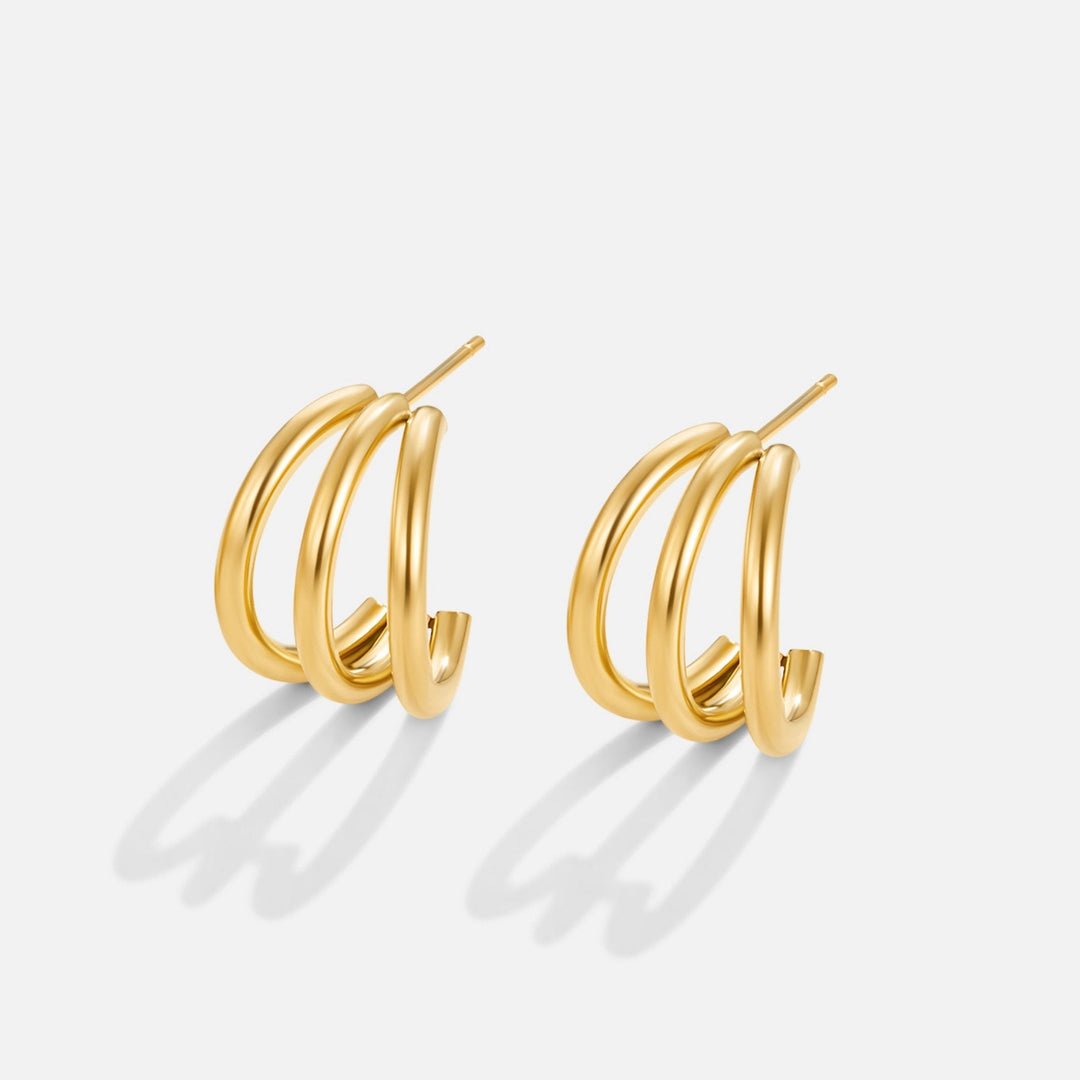 Boucles d'oreilles créoles Anaya Triple Or