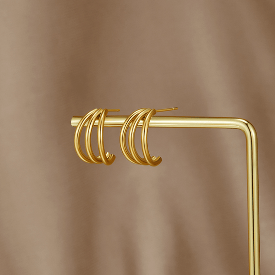 Boucles d'oreilles créoles Anaya Triple Or