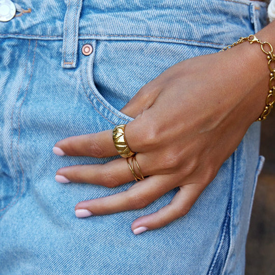 Bague Chunky en Or Anika