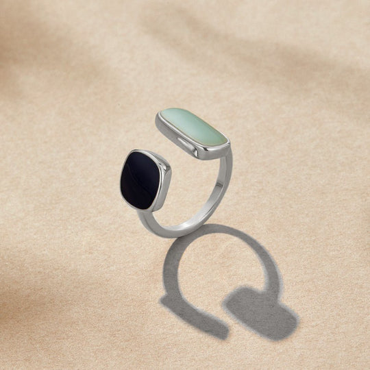 Bague en Argent avec Enveloppement en Aigue-Marine
