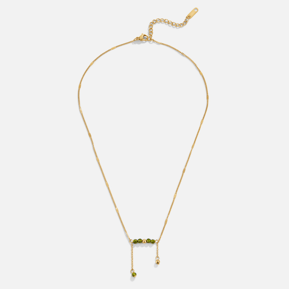 Collier à franges en perles vertes Arizona