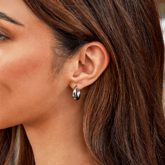 Boucles d'oreilles créoles en argent Audrey