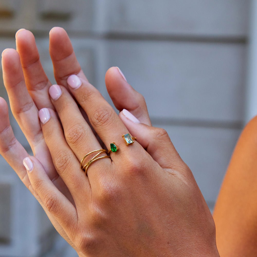 Bague en Cristal Vert Aqua Aurora