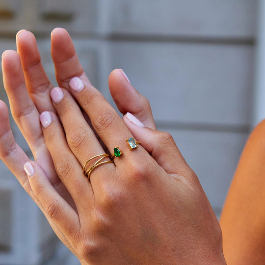 Bague en Cristal Vert Aqua Aurora
