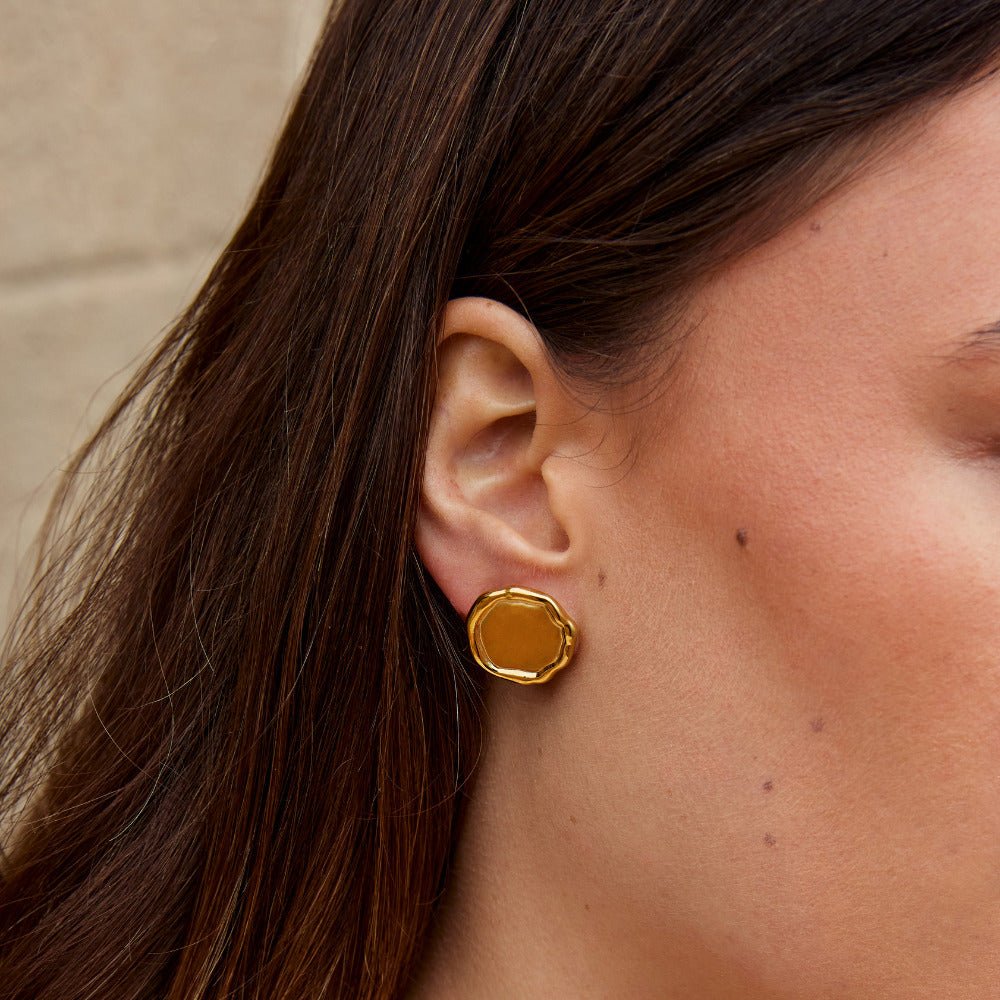 Boucles d'Oreilles Boutons Ava en Or