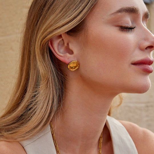 Boucles d'Oreilles Boutons Ava en Or