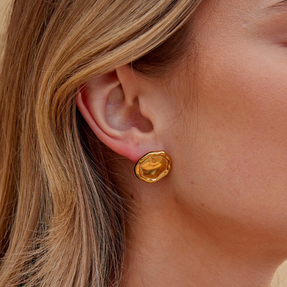 Boucles d'Oreilles Boutons Ava en Or