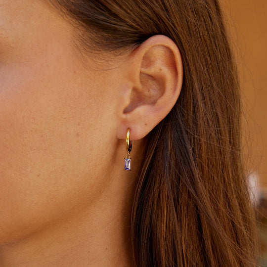Boucles d'oreilles en cristal violet Avery