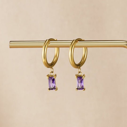 Boucles d'oreilles en cristal violet Avery
