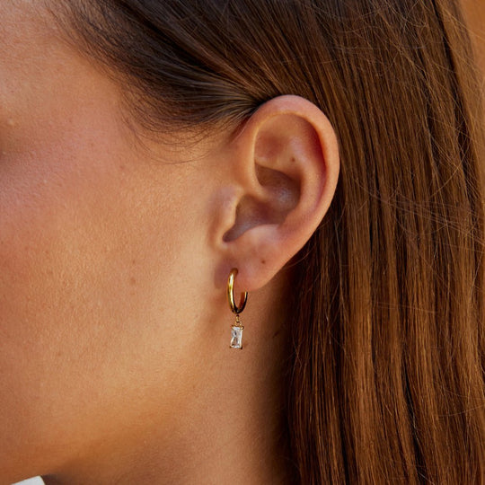Boucles d'oreilles en cristal blanc Avery
