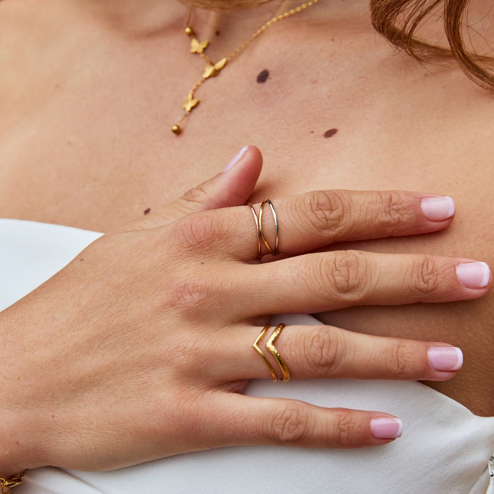 Bague superposée à trois tons Ayla
