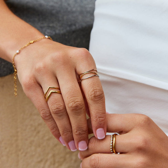 Bague superposée à trois tons Ayla