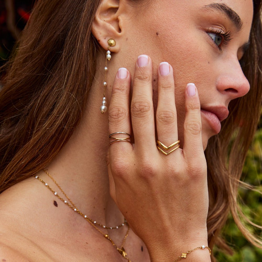 Bague superposée à trois tons Ayla
