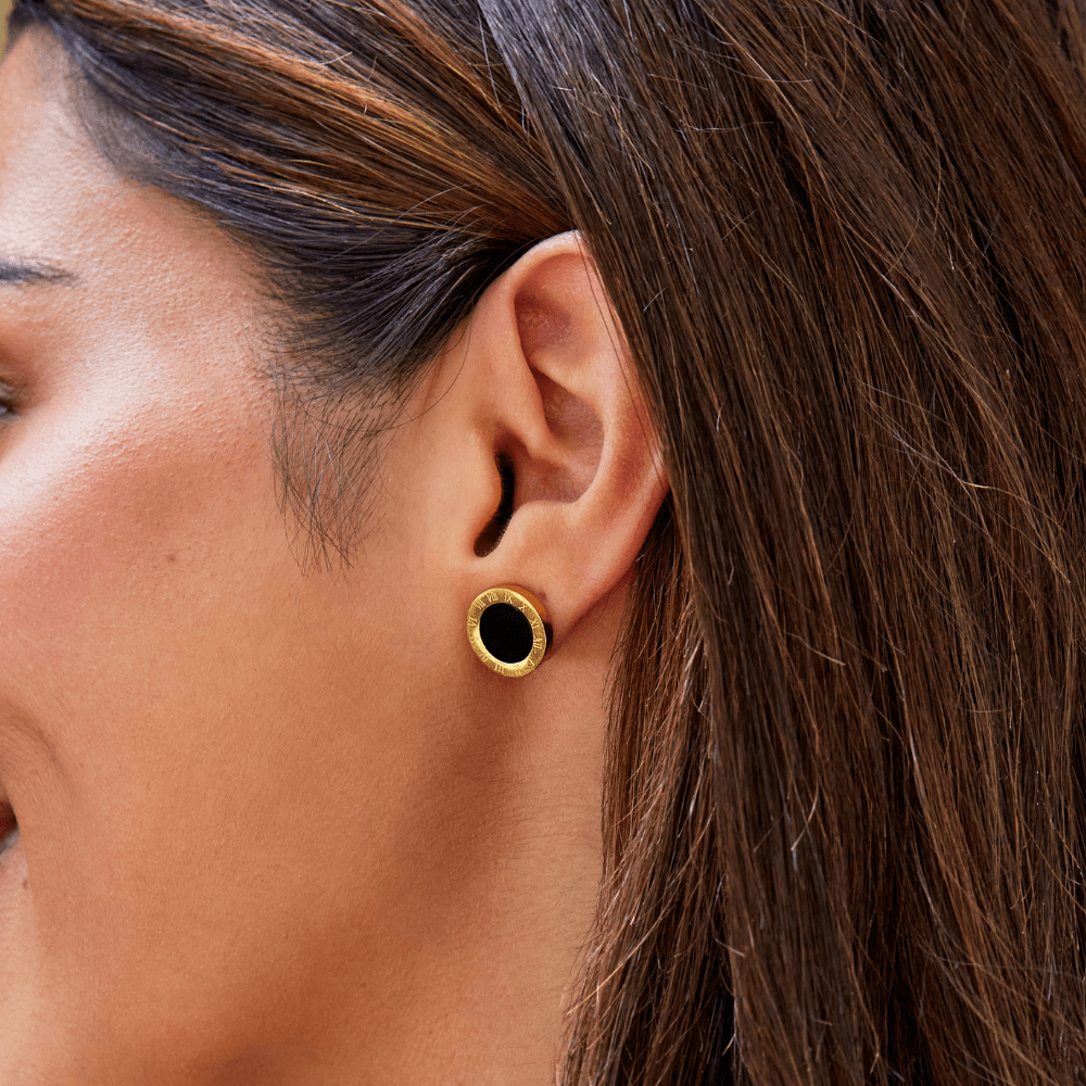 Boucles d'oreilles à clou noires Azalea