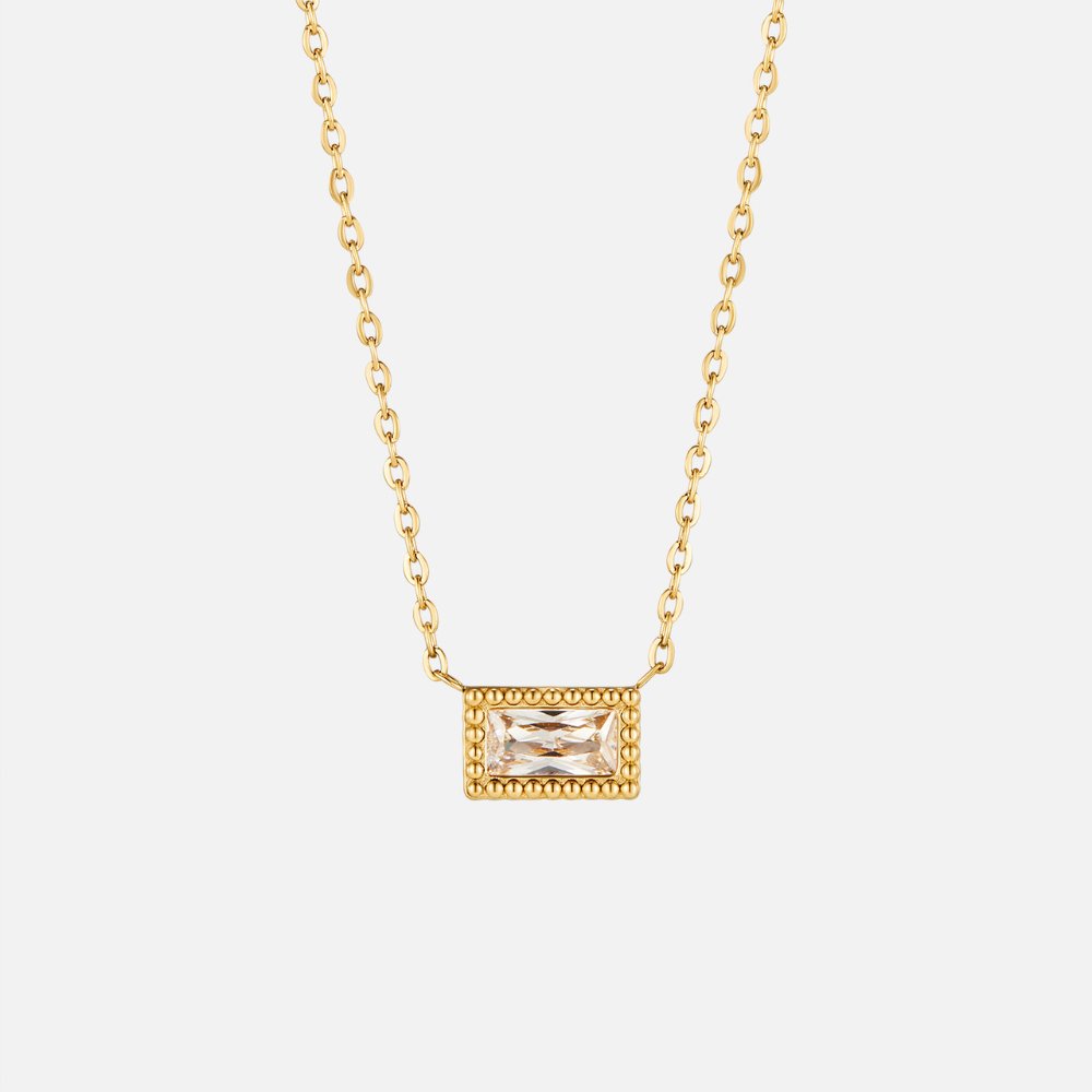 Collier Baguette avec Pierre de Naissance