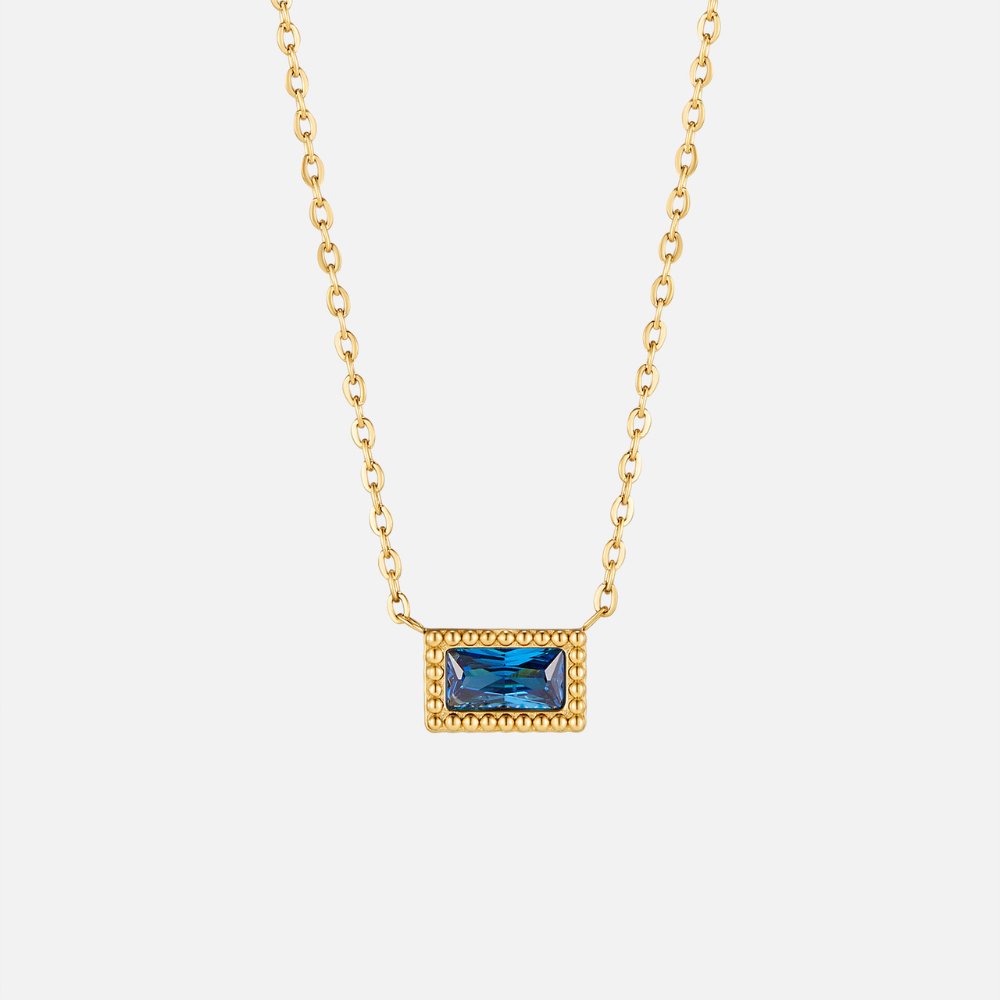 Collier Baguette avec Pierre de Naissance