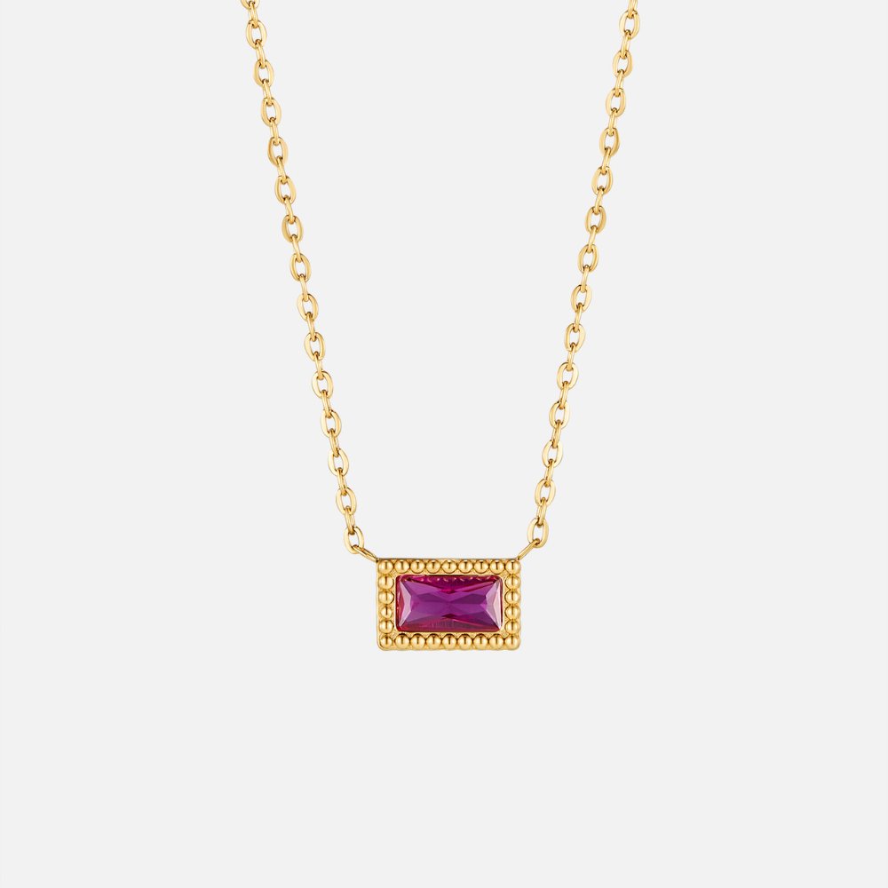 Collier Baguette avec Pierre de Naissance