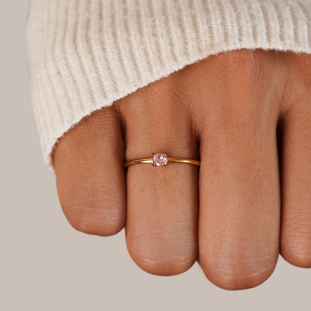 Bague en Or 18K avec Pierre de Naissance