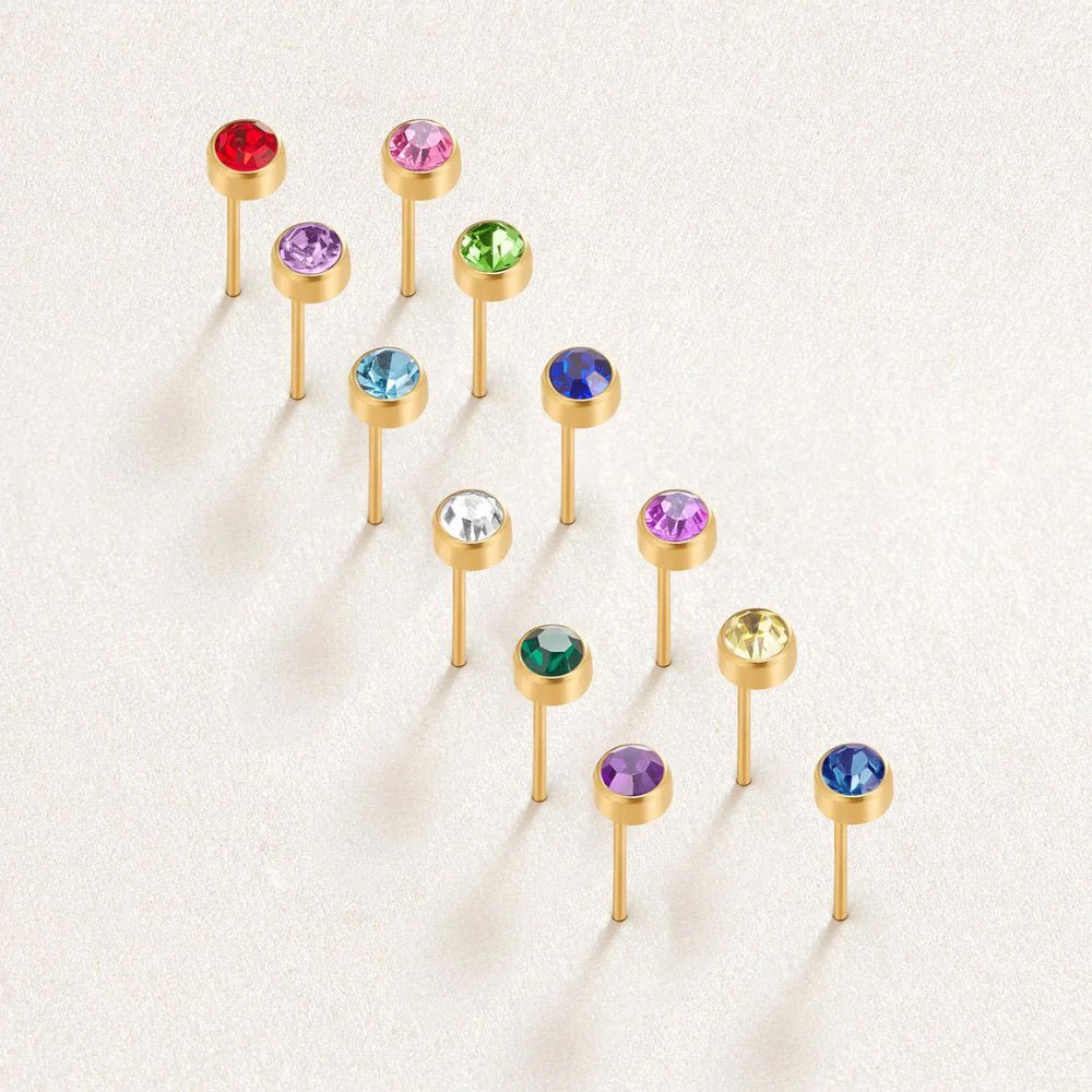 Boucles d'oreilles en pierre de naissance