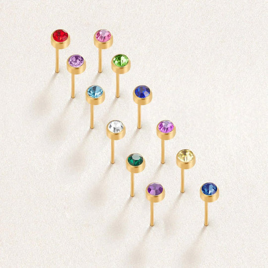 Boucles d'oreilles en pierre de naissance
