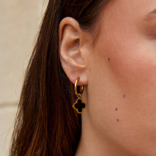 Boucles d'oreilles créoles Black Clover