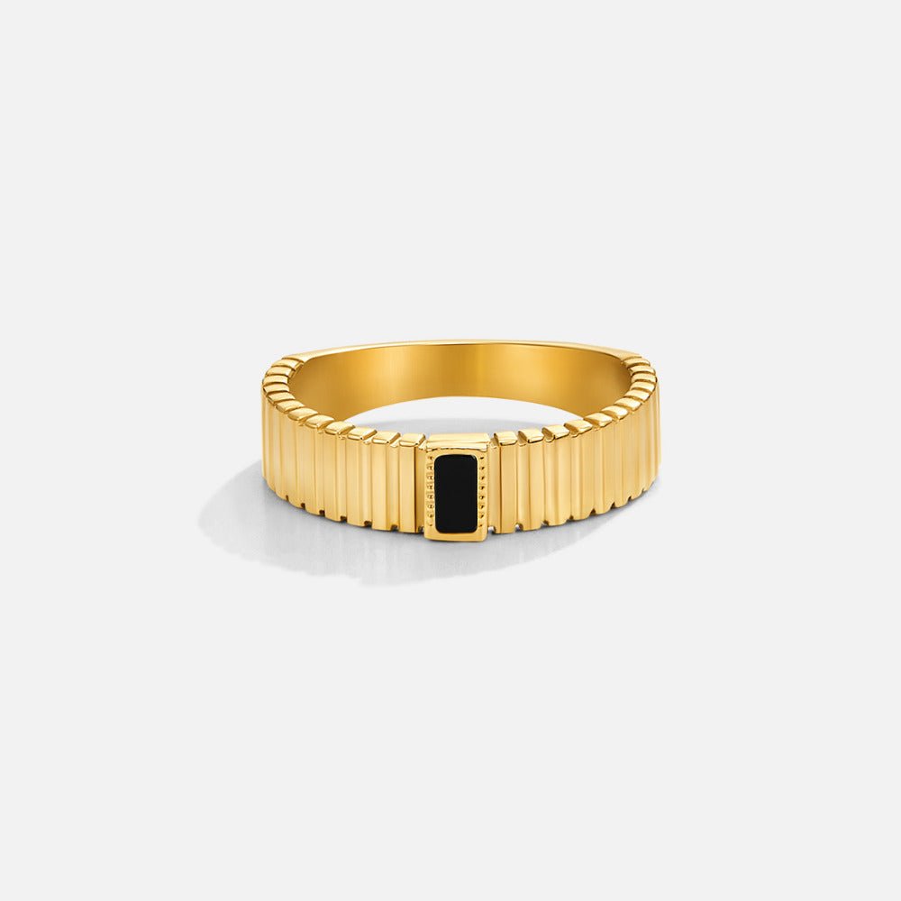 Bague en Cristal Noir Canellé