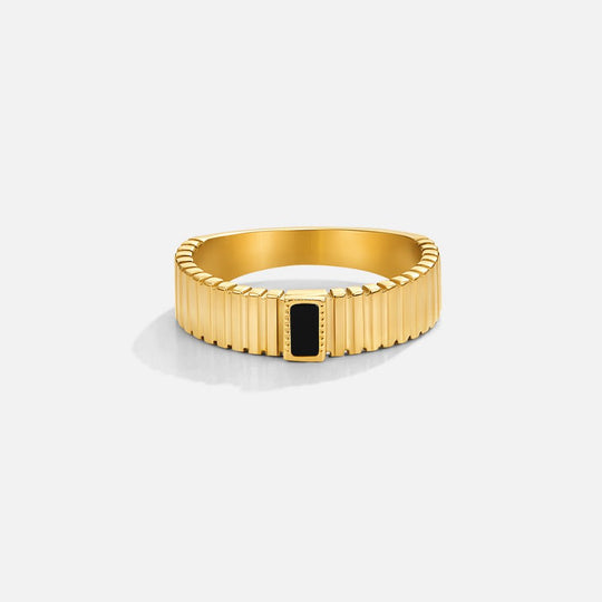 Bague en Cristal Noir Canellé
