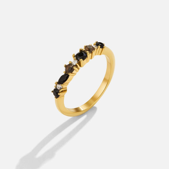 Bague d'Éternité en Obsidienne Noire