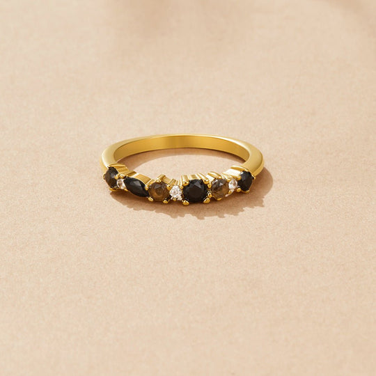 Bague d'Éternité en Obsidienne Noire