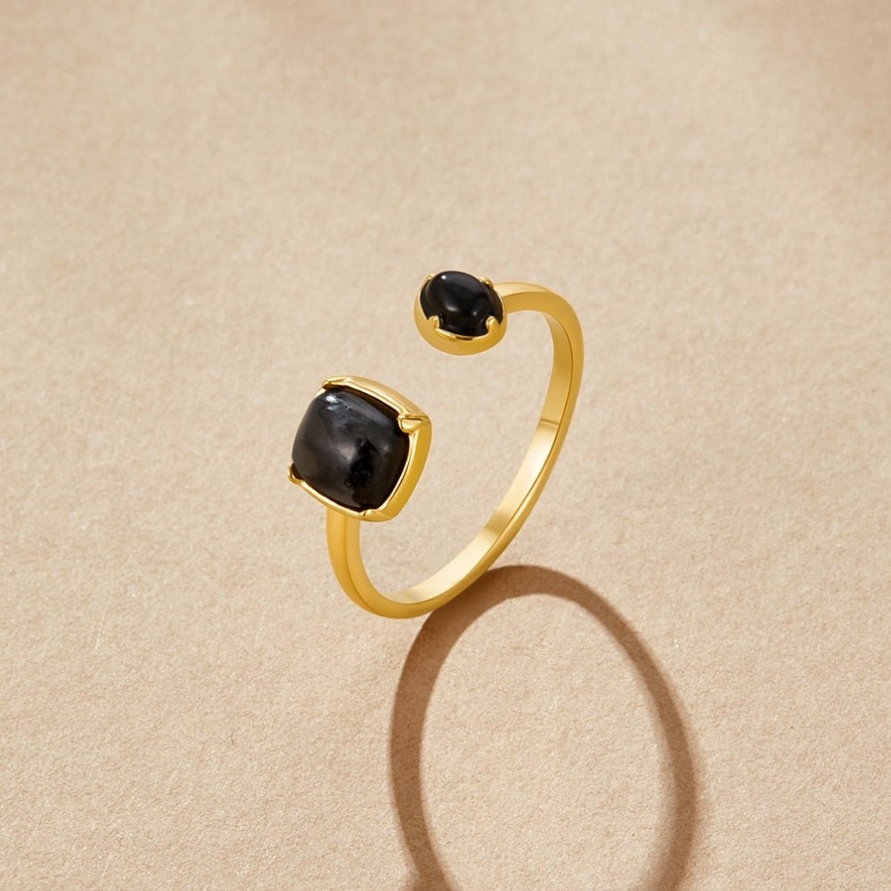 Bague Enveloppante Noire Orion