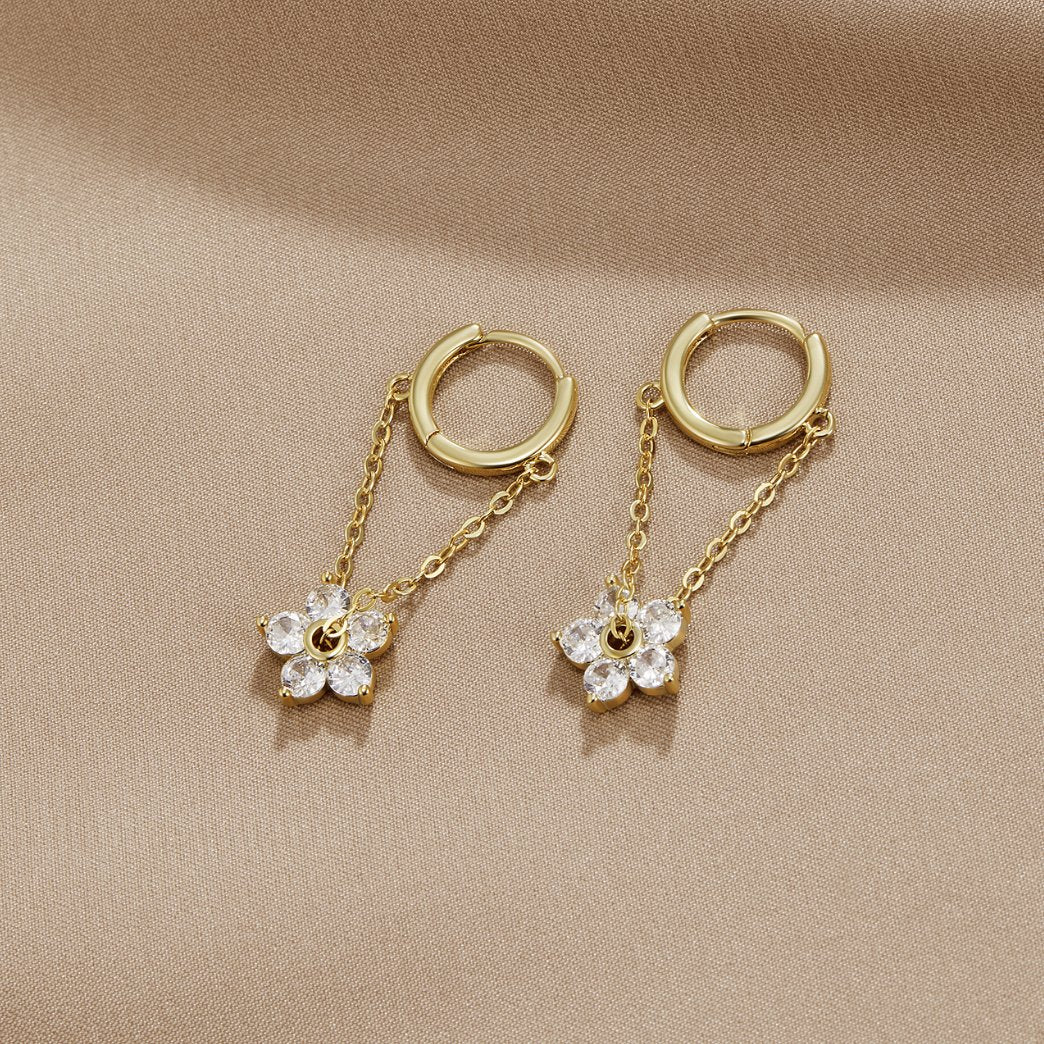 Boucles d'oreilles en cristal pétale épanoui