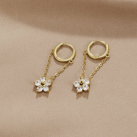 Boucles d'oreilles en cristal pétale épanoui