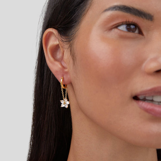 Boucles d'oreilles en cristal pétale épanoui