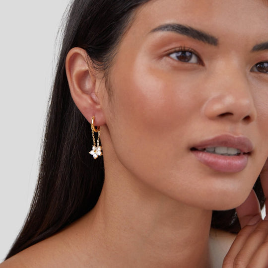 Boucles d'oreilles en cristal pétale épanoui