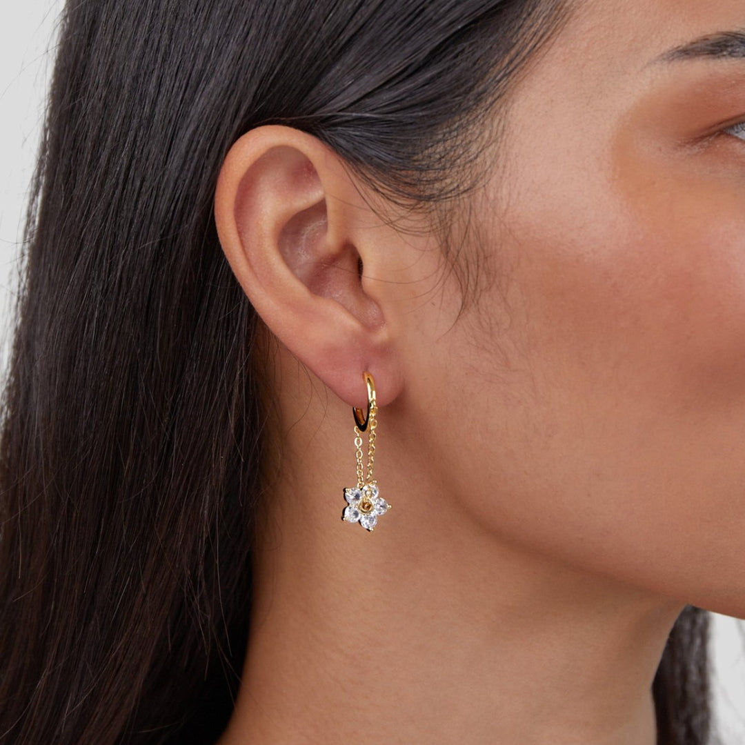 Boucles d'oreilles en cristal pétale épanoui