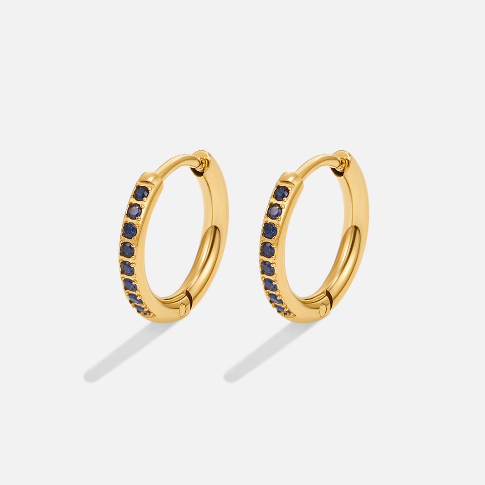Boucles d'oreilles créoles Blue Eternity