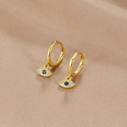 Boucles d'oreilles pendantes en œil bleu